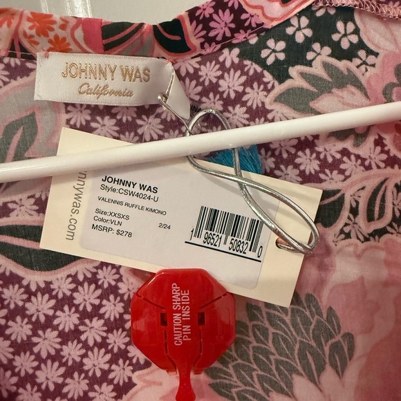 Johnny Was Valennis Ruffle Cover Up Kimono Size XXS XS NWT - Picture 6 of 9